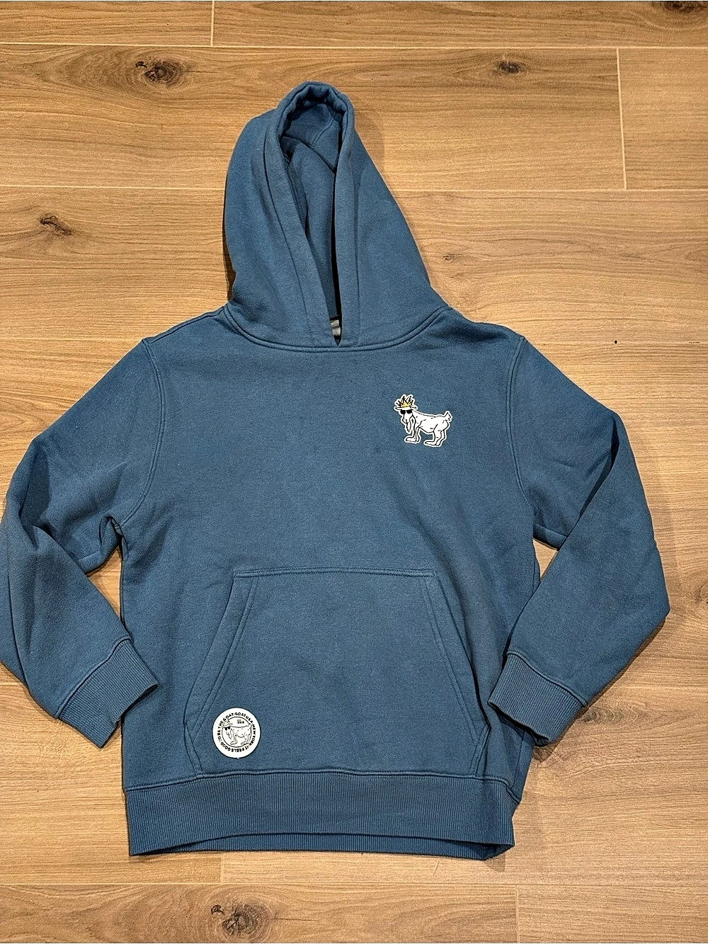 Goat USA OG Hooded Sweatshirt Boys' Blue Hoodie Size Large